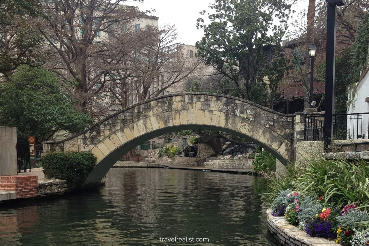 Bridge on San Antonio River Walk in San Antonio, Texas, US