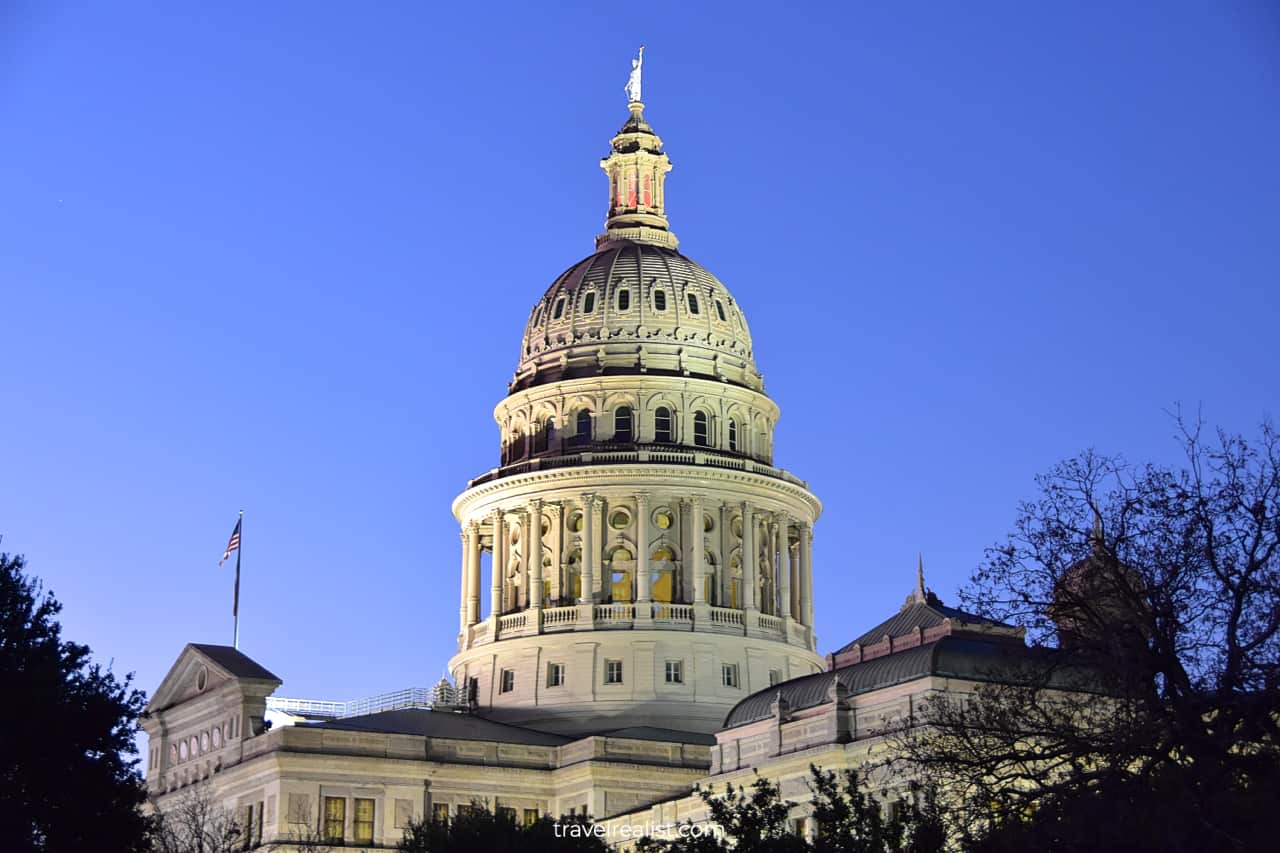 Dome of Texas Capitol in Austin, Texas, US