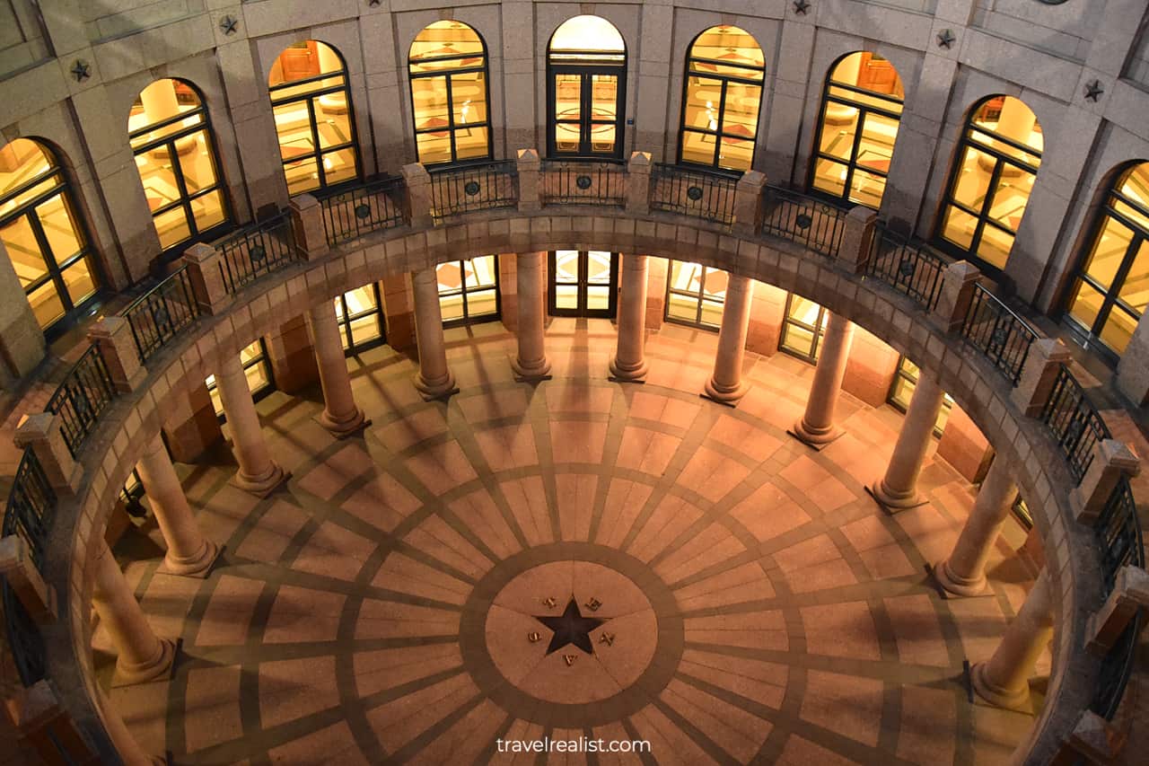 Open air rotunda in Texas Capitol Extension in Austin, Texas, US
