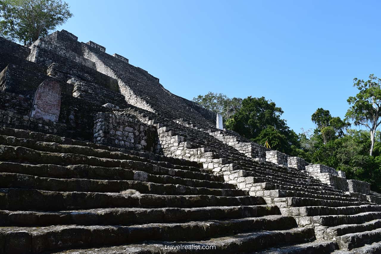 Structure II Pyramid from ground in Calakmul, Mexico