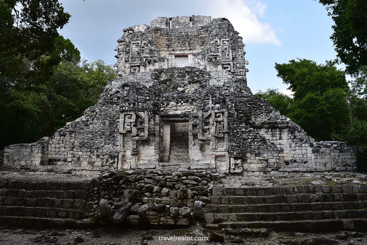 Temple mosaics in Chicana, Mexico