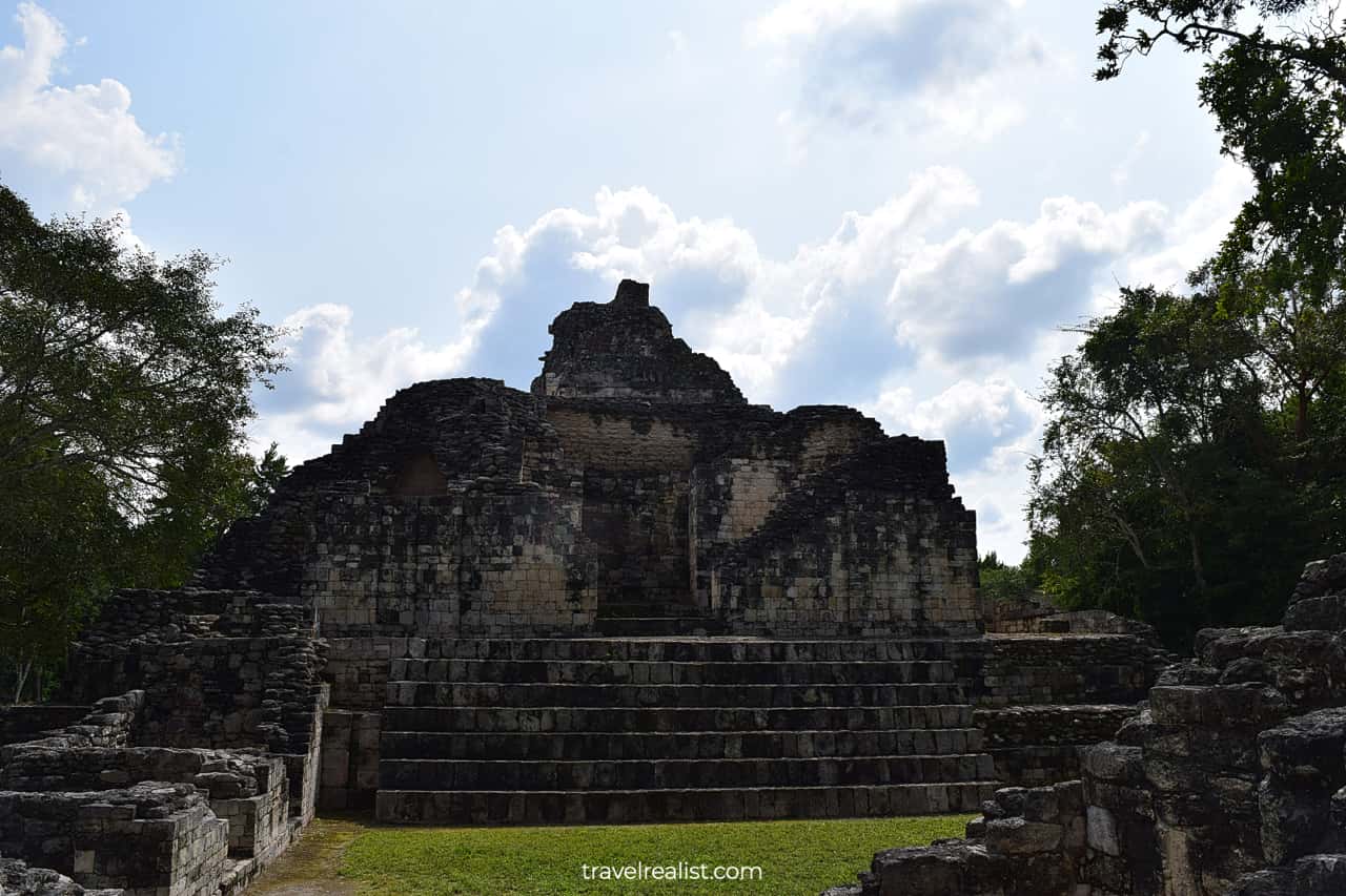 Structure X, largest on site, in Becan, Mexico