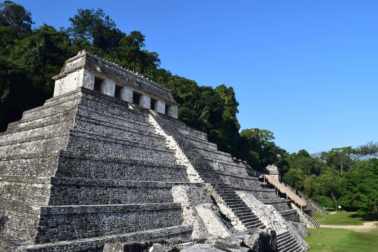 Temple of Inscriptions as viewed from Palace in Palenque, Mexico