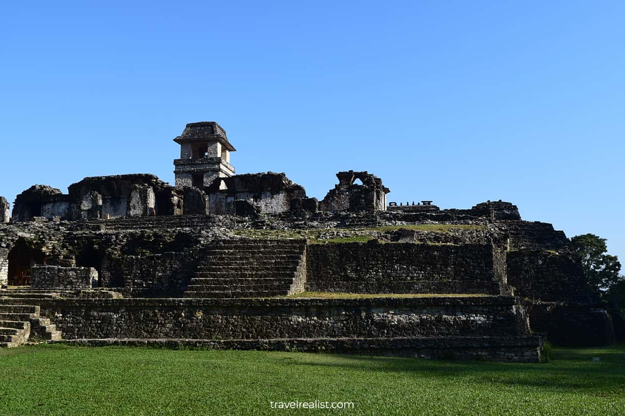 Palace structures in Palenque, Mexico