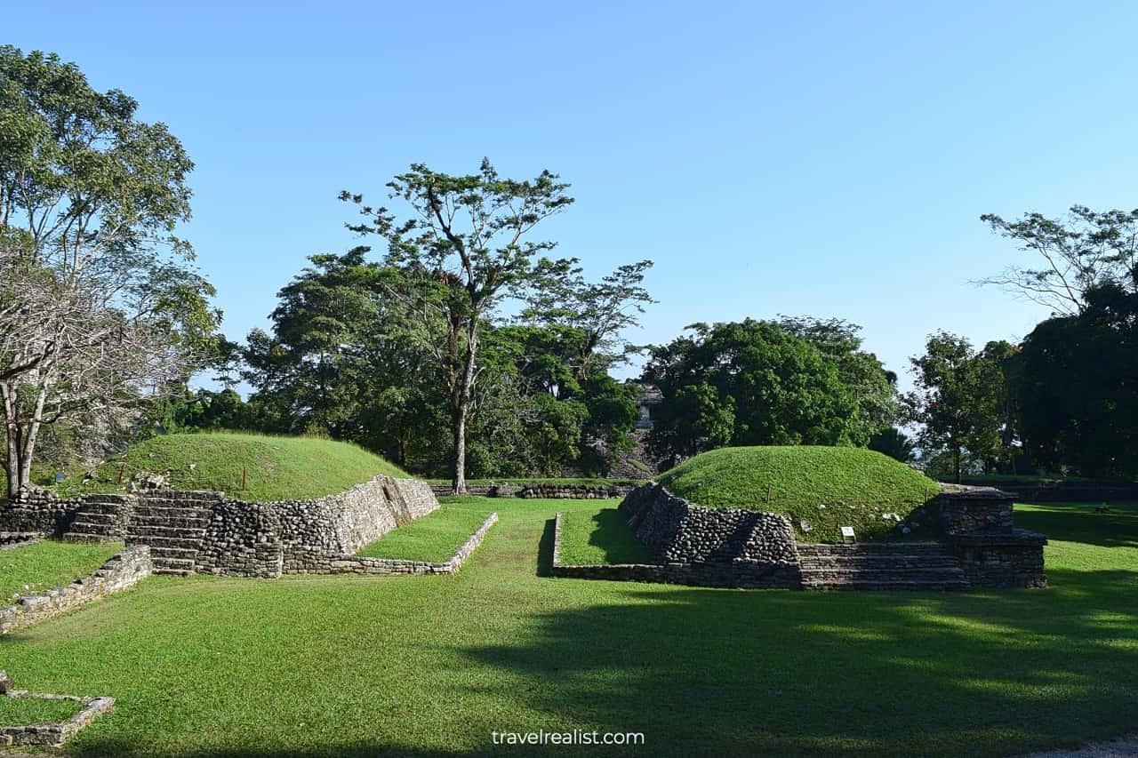 Ball Court structures in Palenque, Mexico