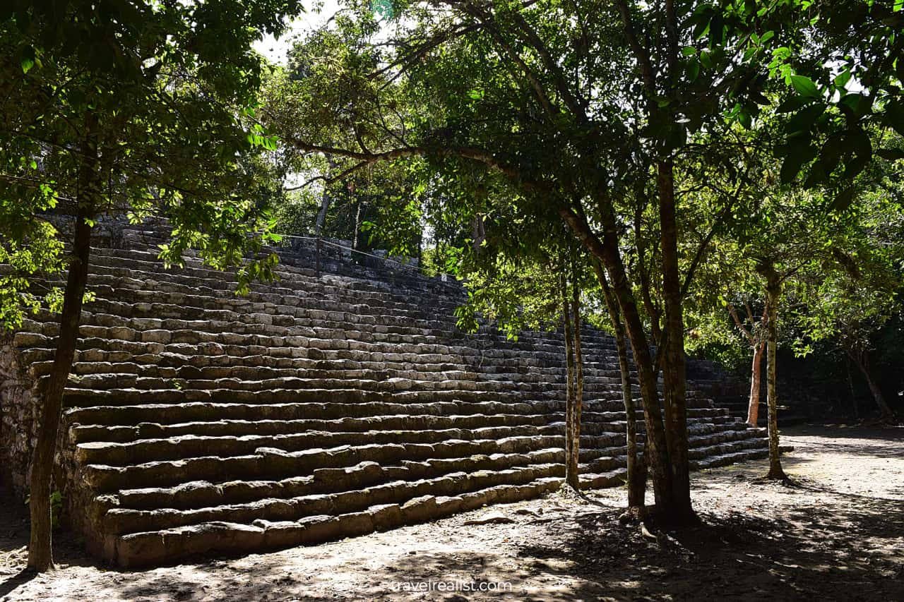 Structures in jungle in Coba, Mexico