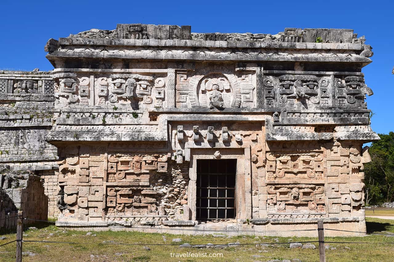 Nunnery structures and ornaments in Chichen Itza, Mexico