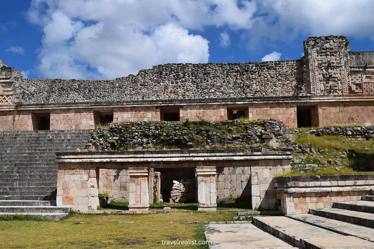 Nunnery inner yard and walls in Uxmal, Mexico