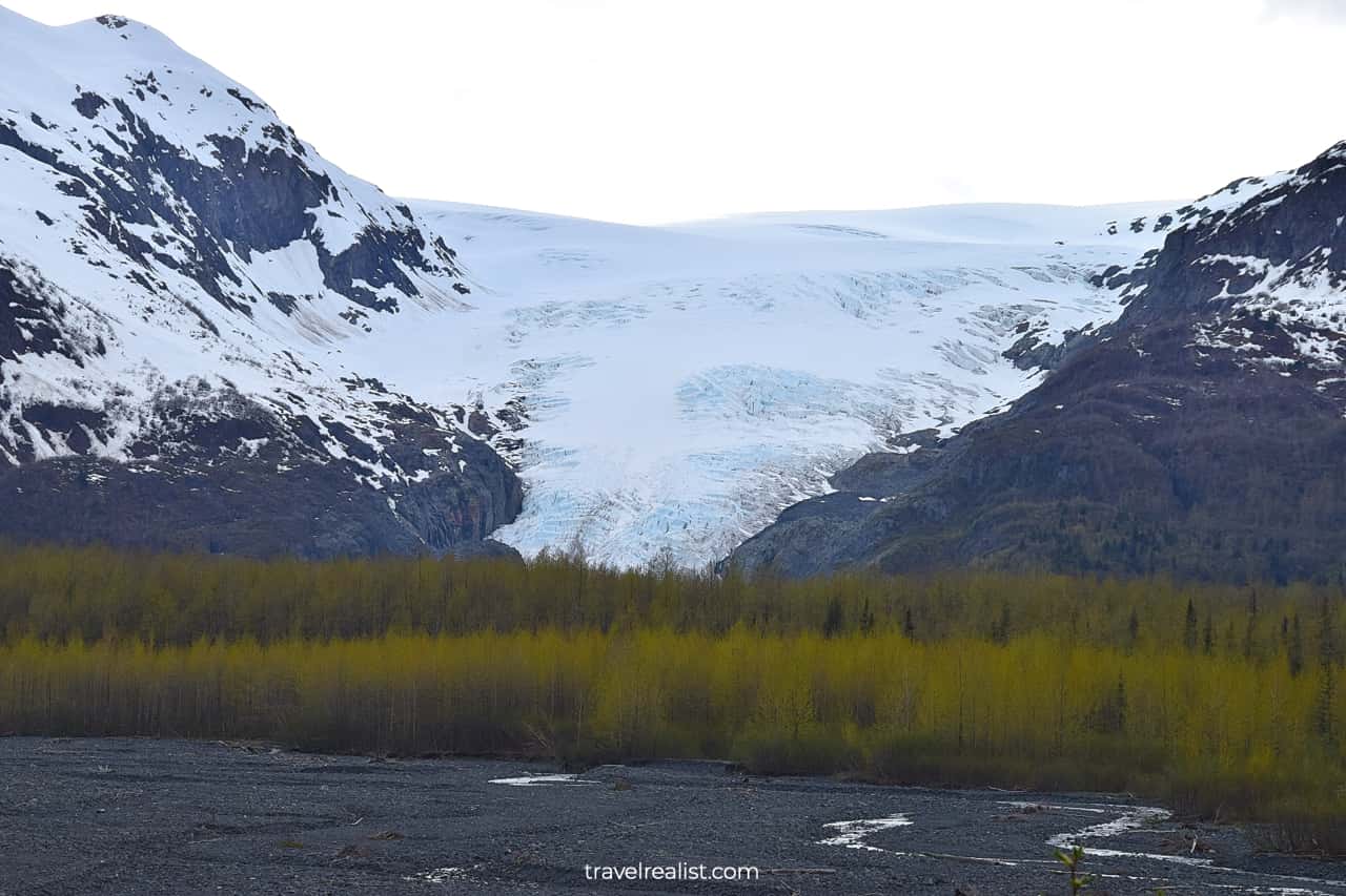Exit Glacier views from Resurrection River Trailhead in Kenai Fjords National Park, Alaska, US