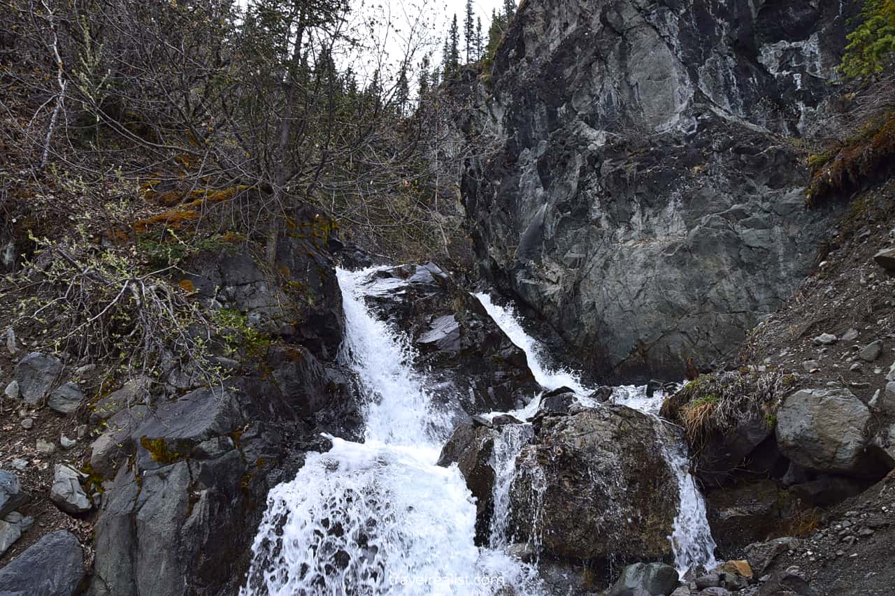 Waterfall on Jumbo Creek in Wrangell-St. Elias National Park & Preserve, Alaska, US