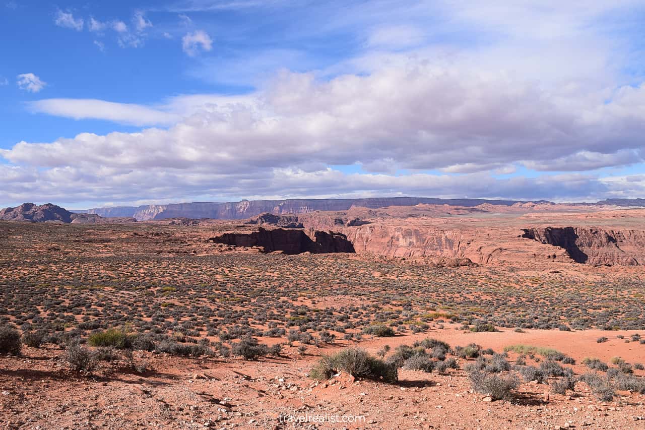 Horseshoe Bend as seen from parking lot near Paige, Arizona, US