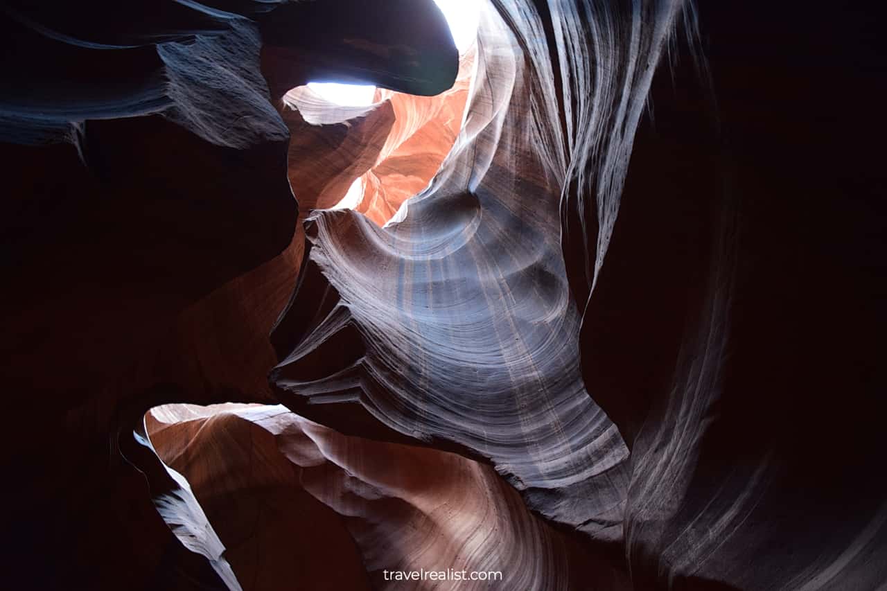 Patterns and shapes in Antelope Canyon, Arizona, US