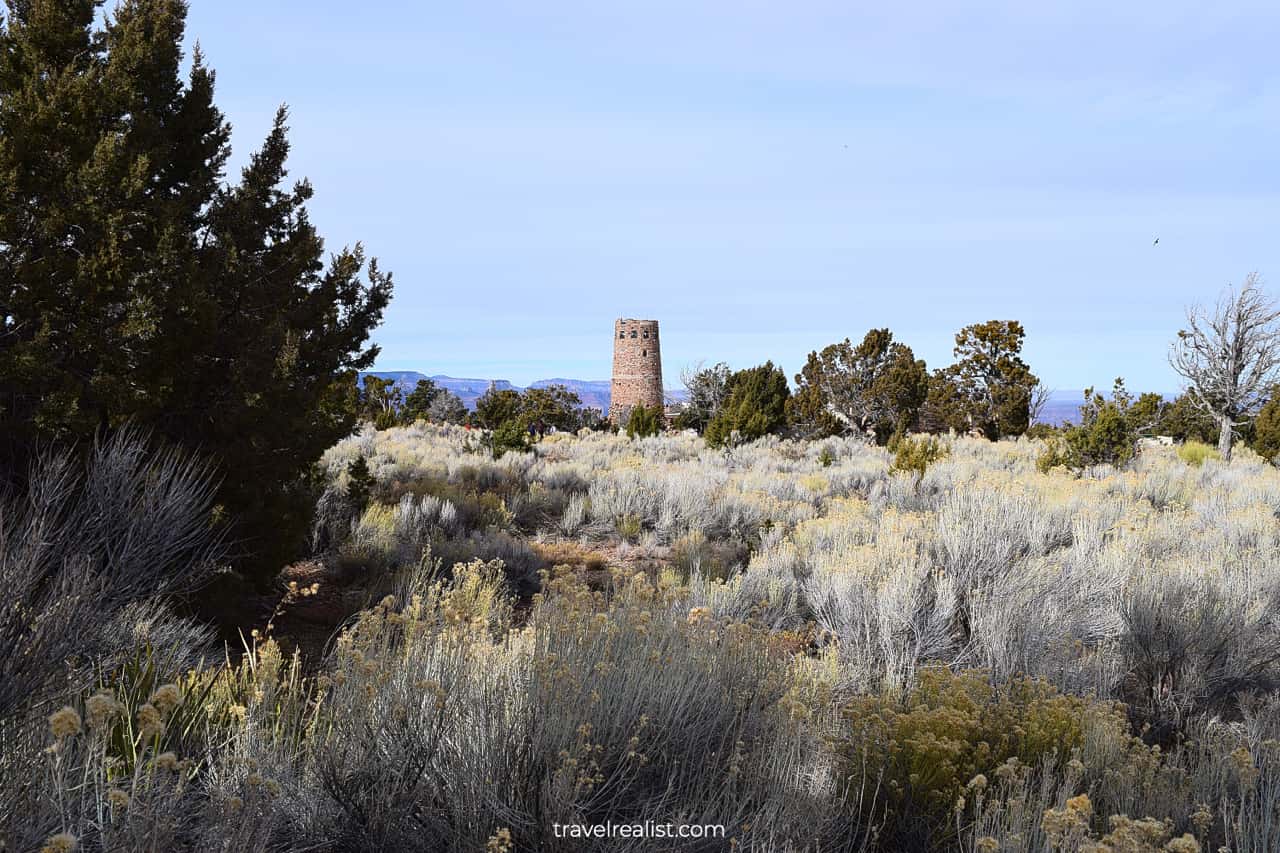 Desert Watchtower at South Rim of Grand Canyon National Park in Arizona, US