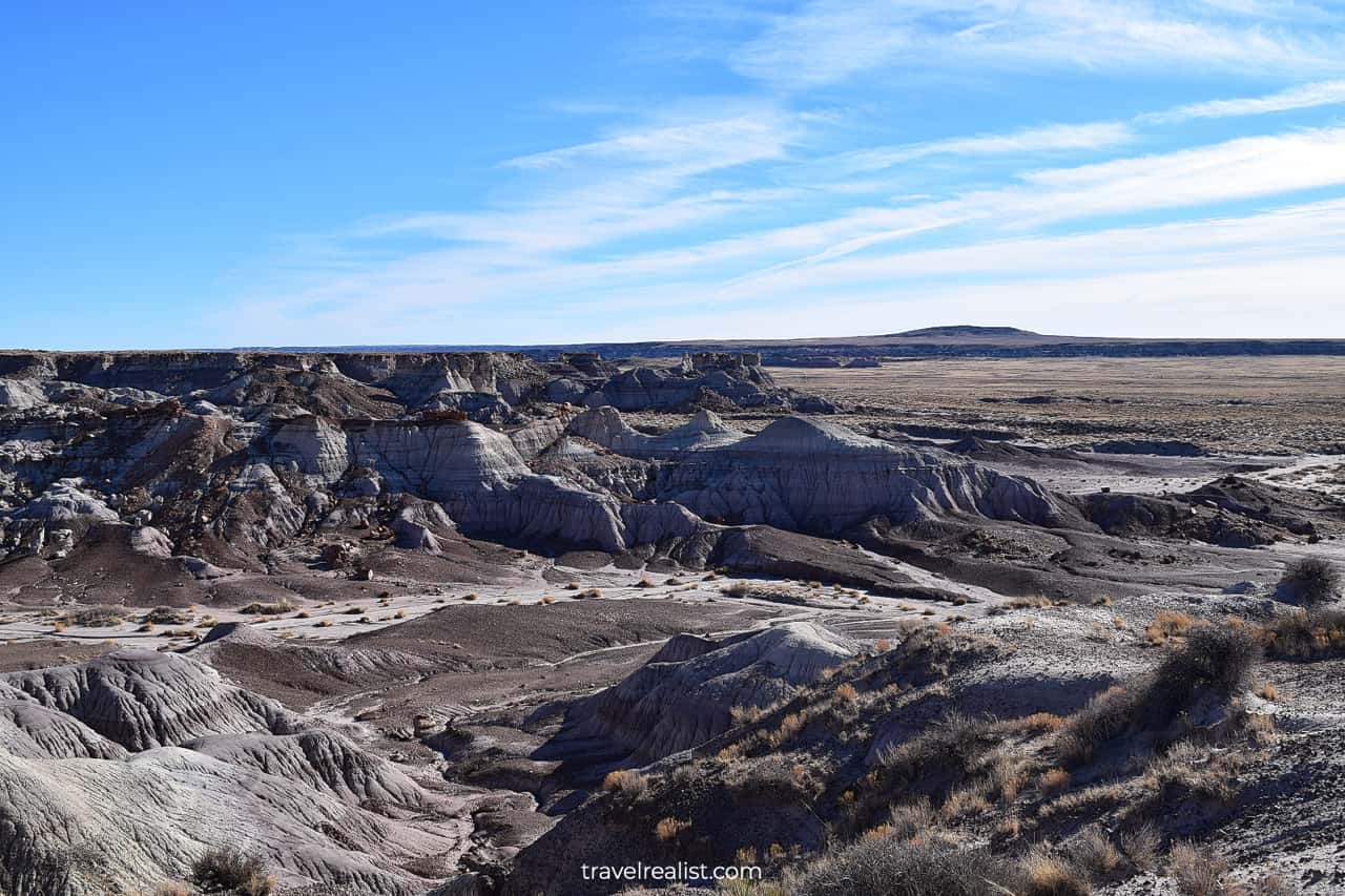 Badlands at Blue Mesa Overlooks in Petrified Forest National Park, Arizona, US
