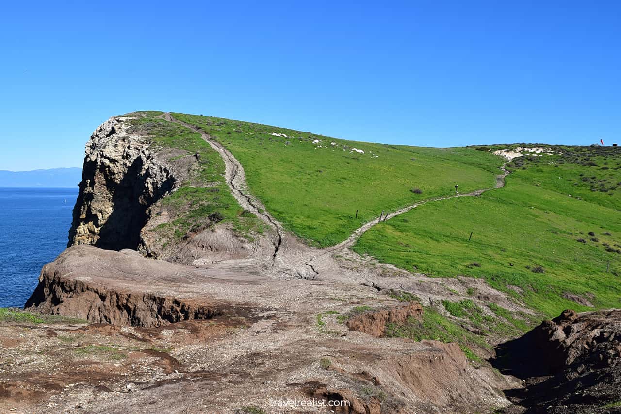 Downhill hike from Cavern Point in Channel Islands National Park, California, US