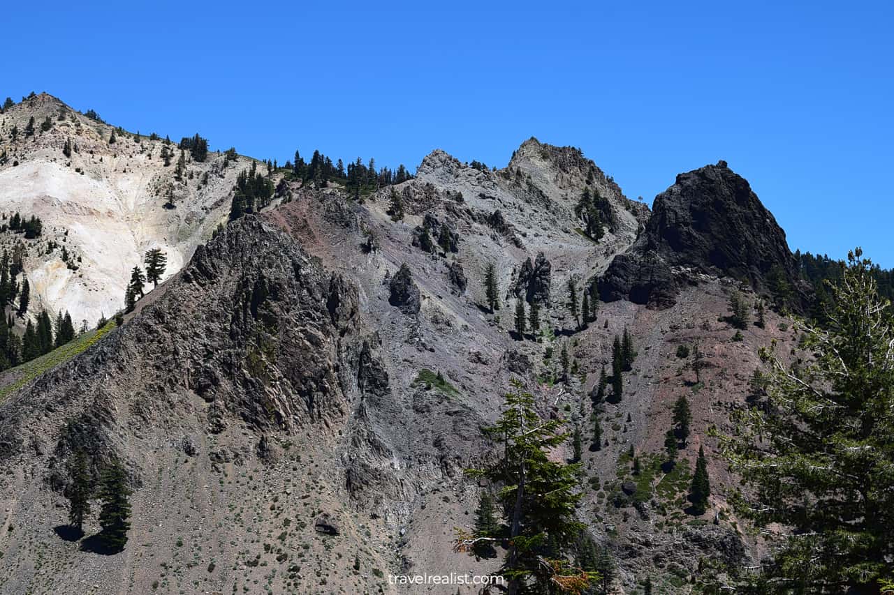 Volcanic formations in Little Hot Springs Valley in Lassen Volcanic National Park, California, US