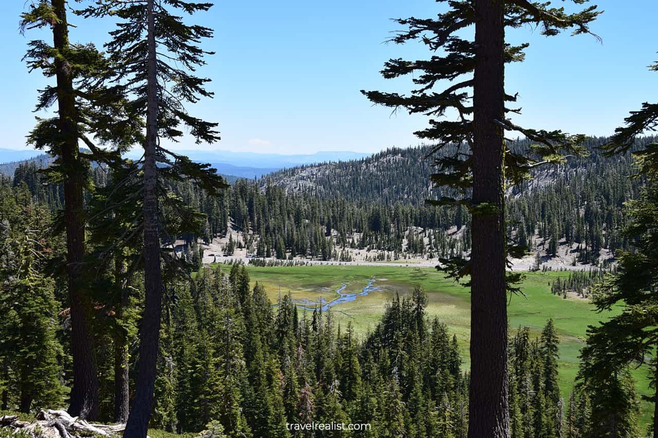 Upper Meadows views from highway in Lassen Volcanic National Park, California, US