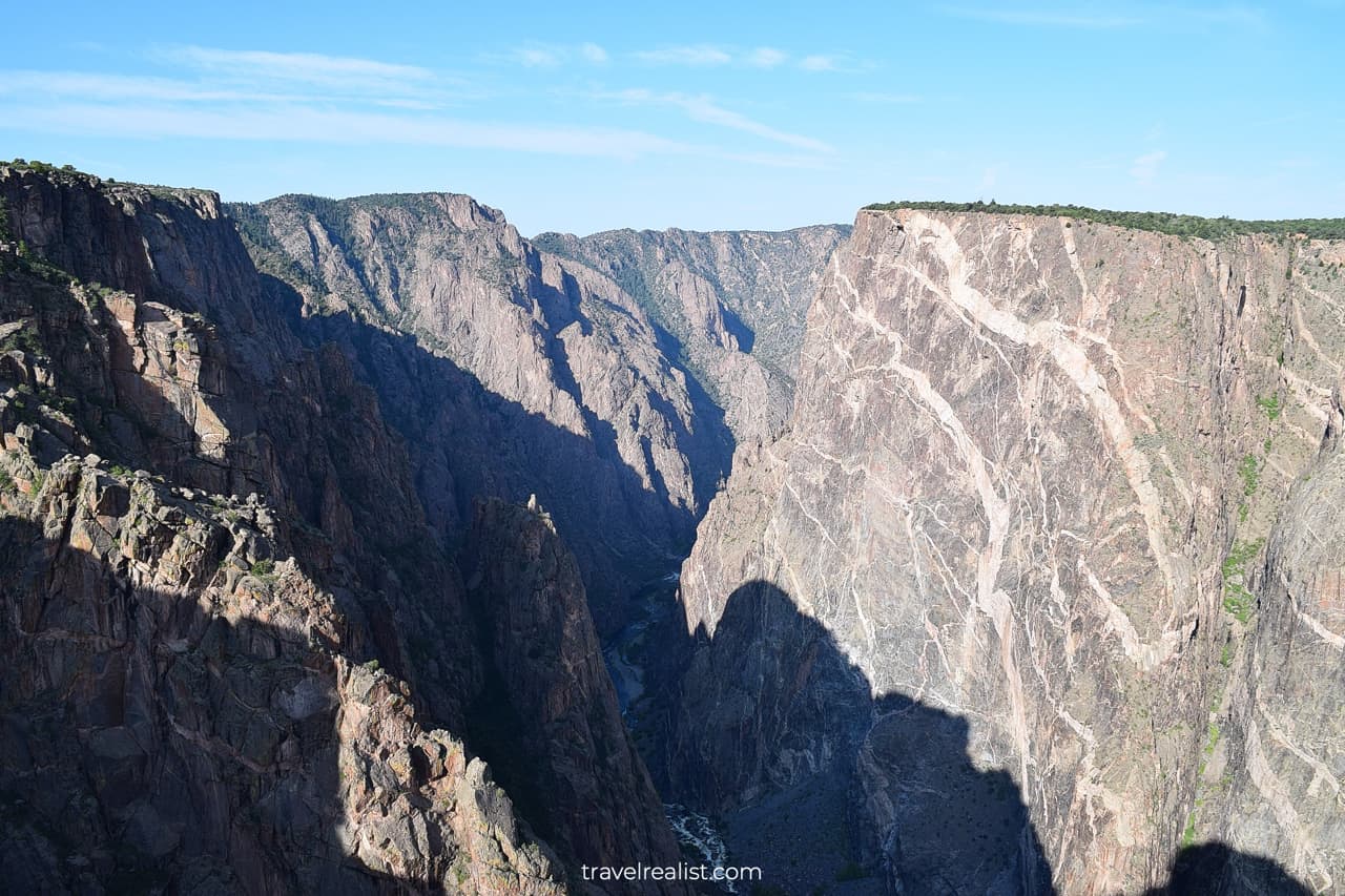 Painted Wall View in Black Canyon of the Gunnison, Colorado, US, the third best place to visit in Colorado