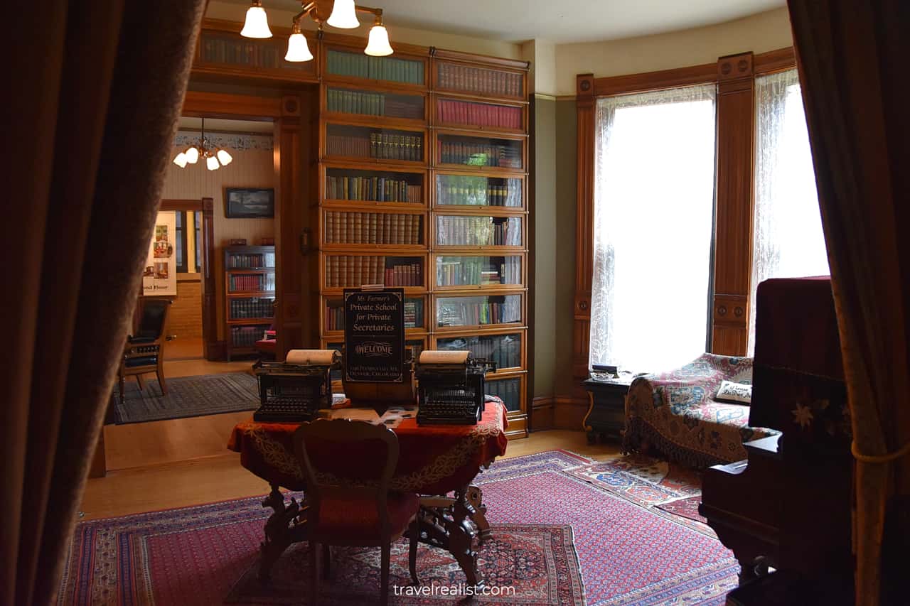 Library and study at Molly Brown House Museum in Denver, Colorado, US
