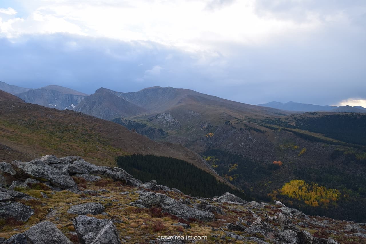 Landscapes around Mount Evans Scenic Byway in Colorado, US