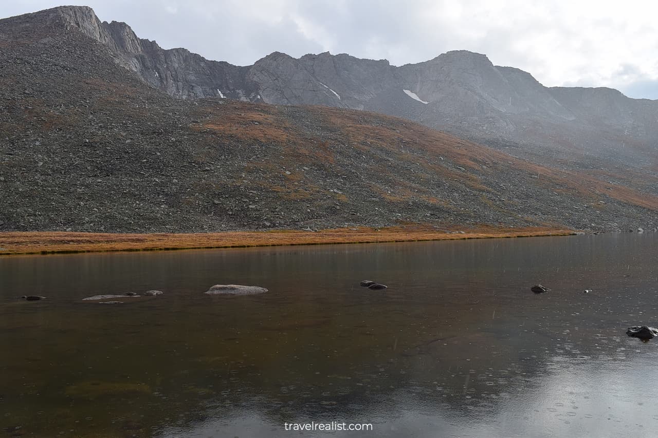 Summit Lake on on Mount Evans Scenic Byway in Colorado, US