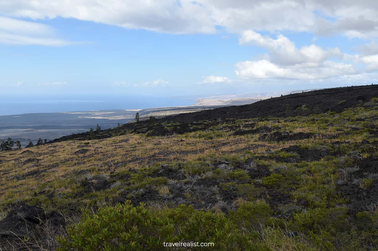 Chain of Craters Road in Hawaii Volcanoes National Park on Big Island in Hawaii, US