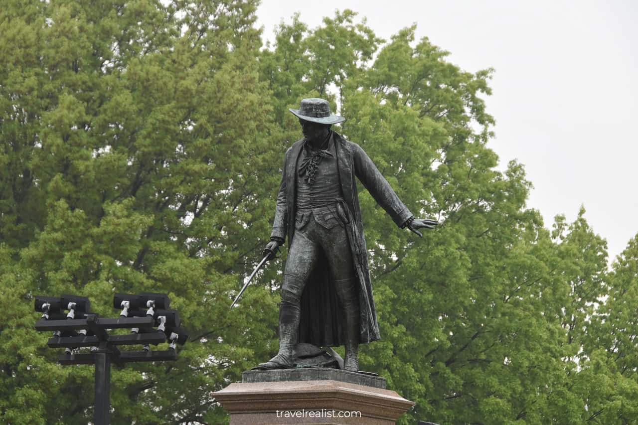 Colonel William Prescott Statue at Bunker Hill Monument in Boston, Massachusetts, US