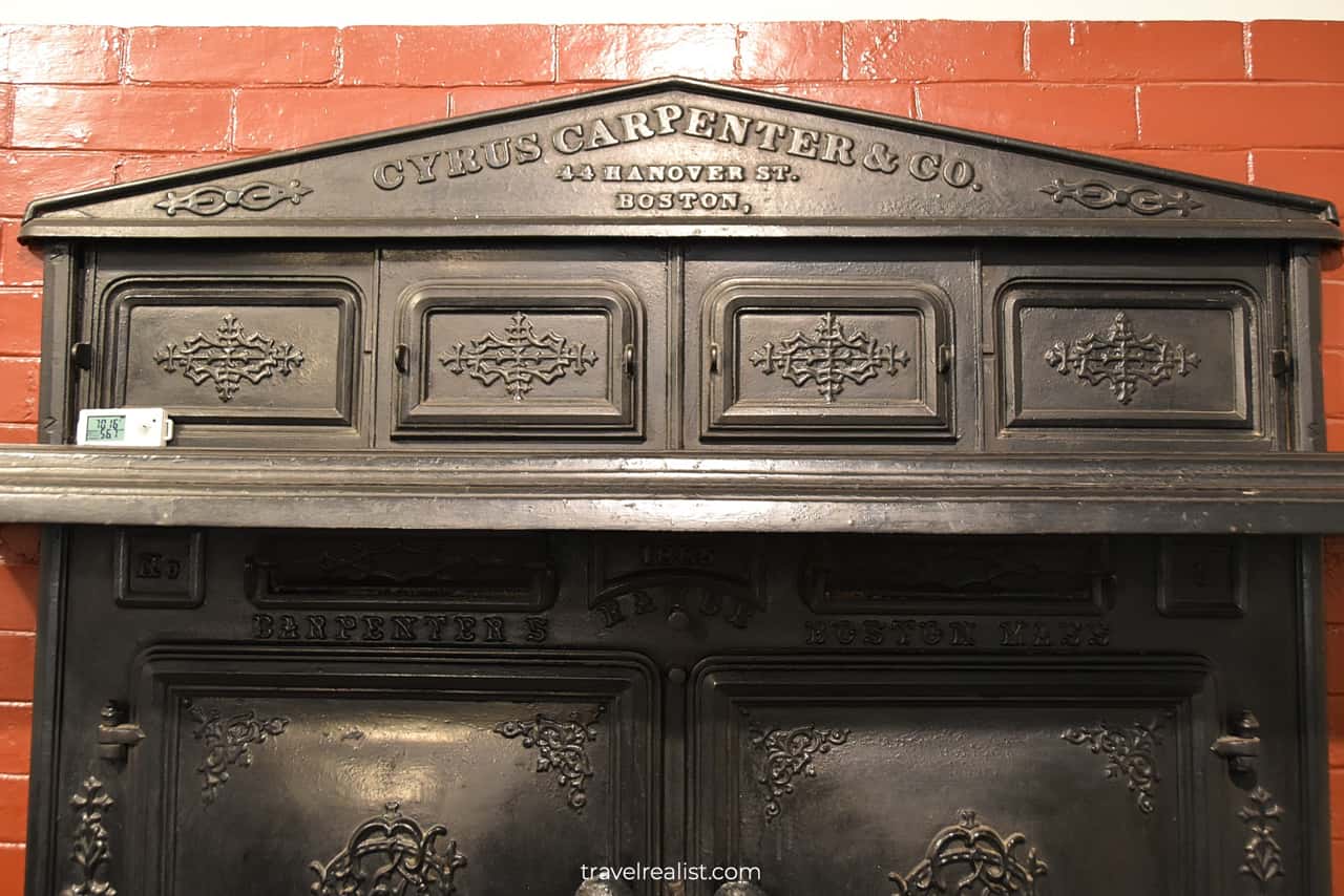 Original stove in Nichols House Museum, Boston, Massachusetts, US