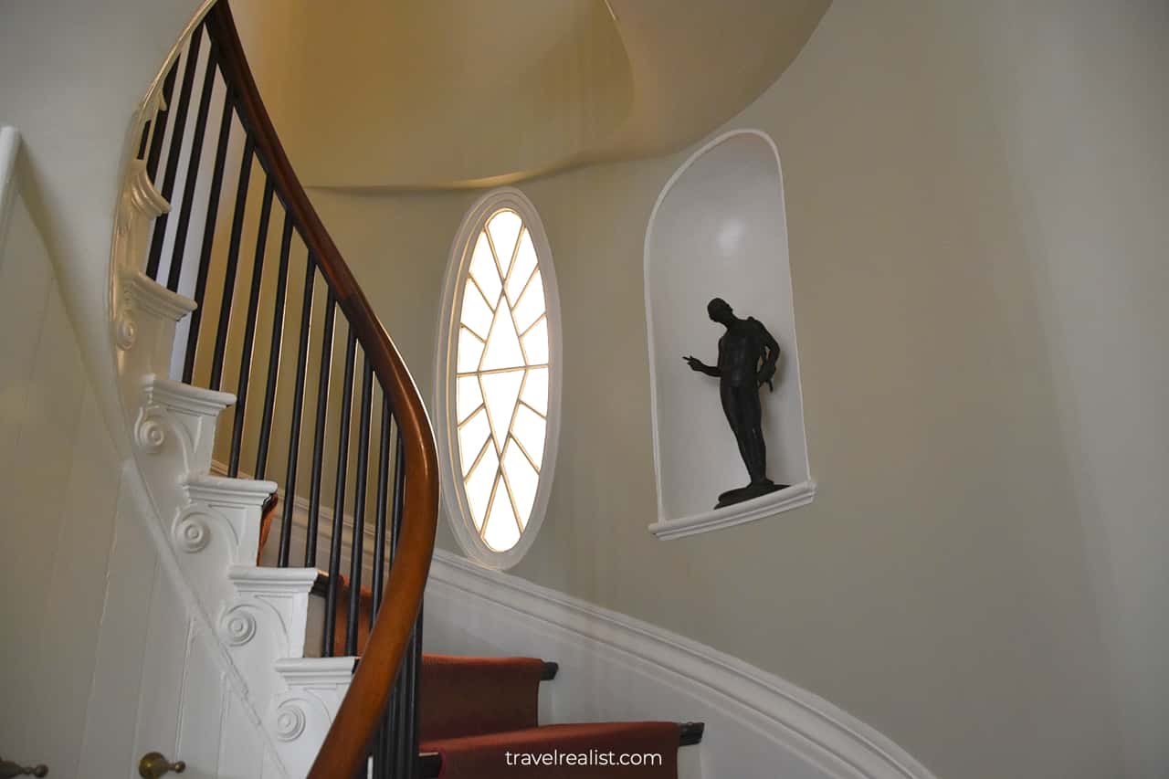 Spiral staircase in Nichols House Museum, Boston, Massachusetts, US