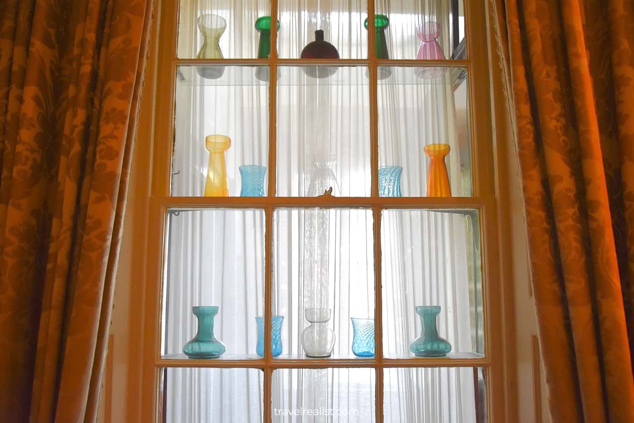 Colored glasses in Nichols House Museum, Boston, Massachusetts, US