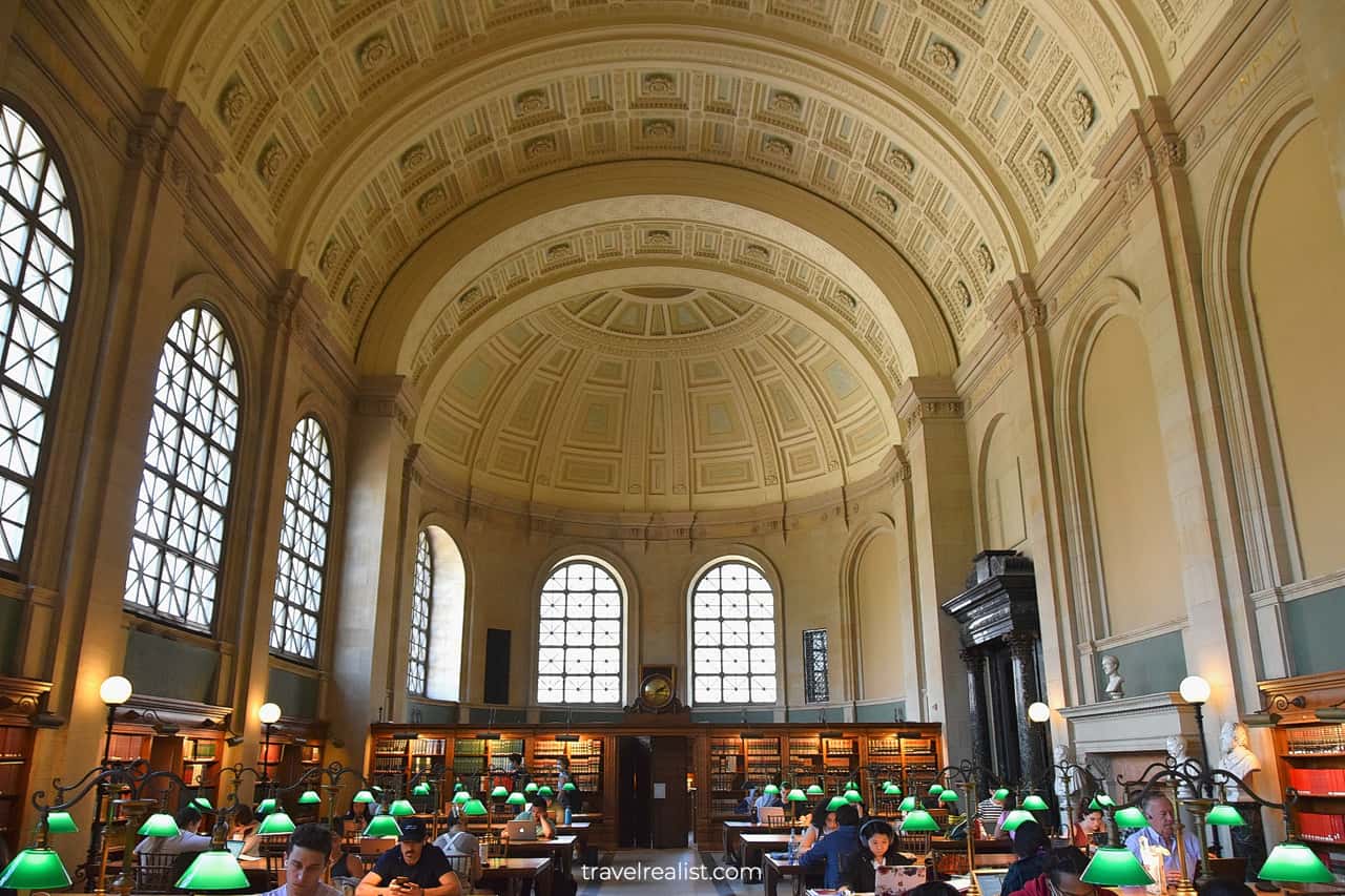 Bates Hall at Boston Public Library in Boston, Massachusetts, US, one of the best city spring break destinations.