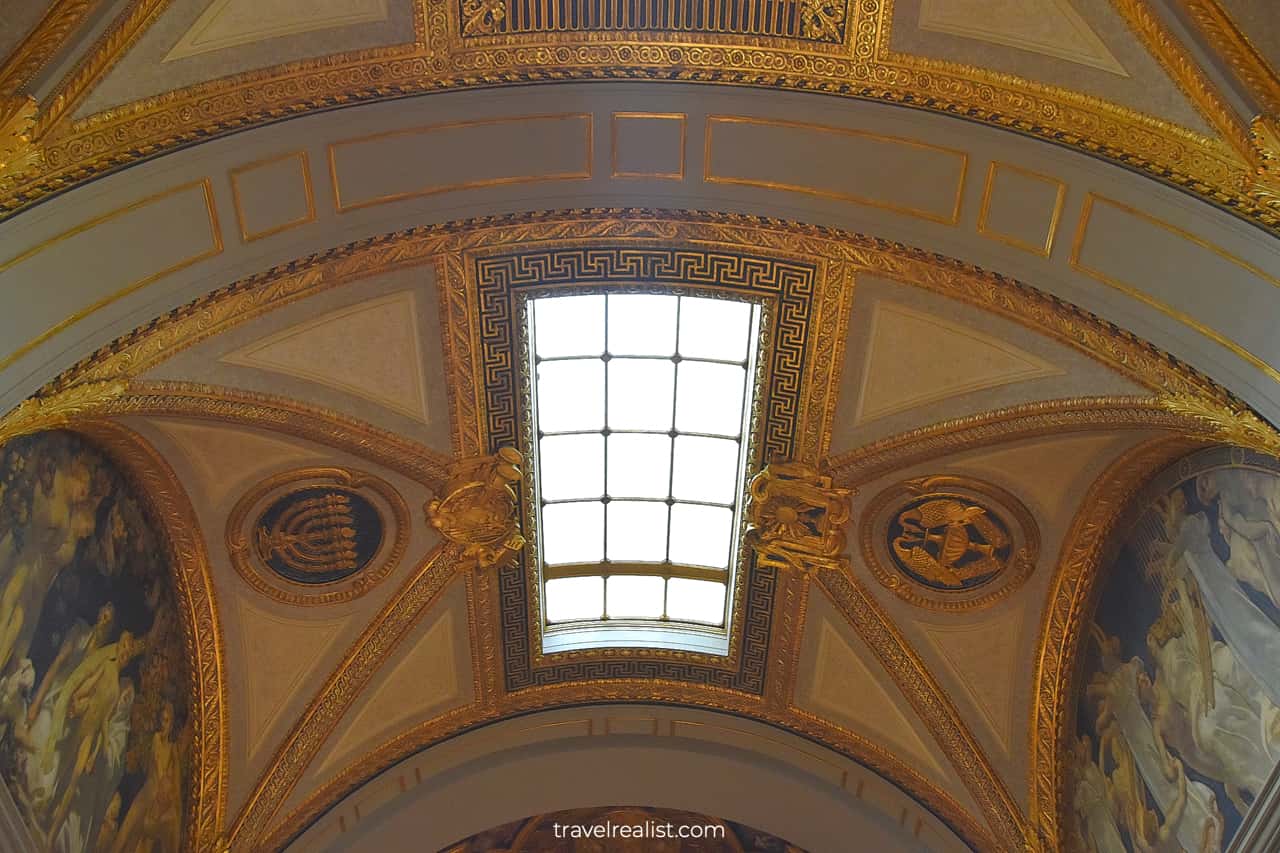 Ceiling with John Singer Sargent Murals at Boston Public Library in Massachusetts, US