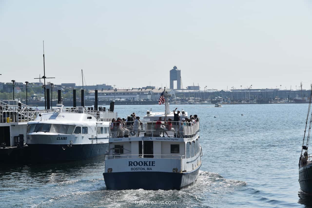 Rookie boat departing from Long Wharf in Boston Harbor, Massachusetts, US