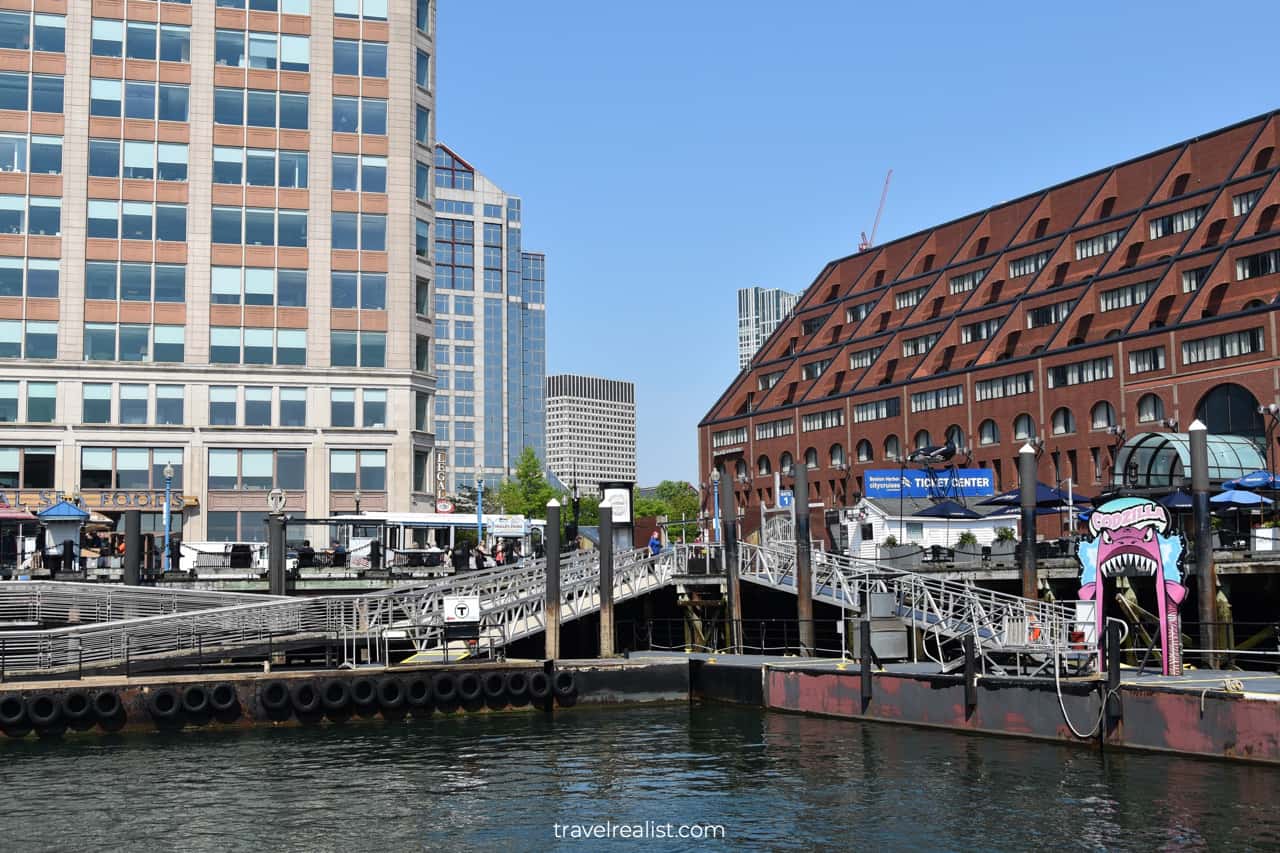 Long Wharf at New England Aquarium in Boston, Massachusetts, US