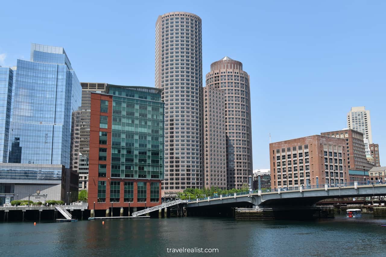 Buildings in Boston's Waterfront district in Massachusetts, US
