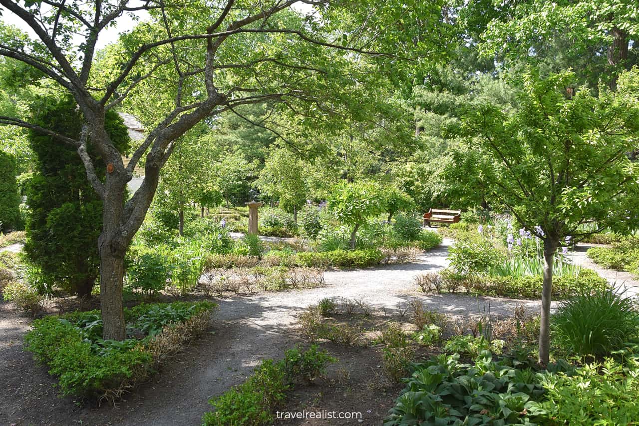 Backyard garden in Longfellow House-Washington's Headquarters National Historic Site, Cambridge, Massachusetts, US