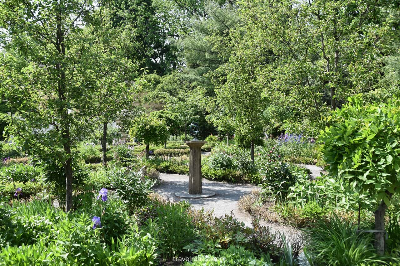 Garden fountain in Longfellow House-Washington's Headquarters National Historic Site, Cambridge, Massachusetts, US