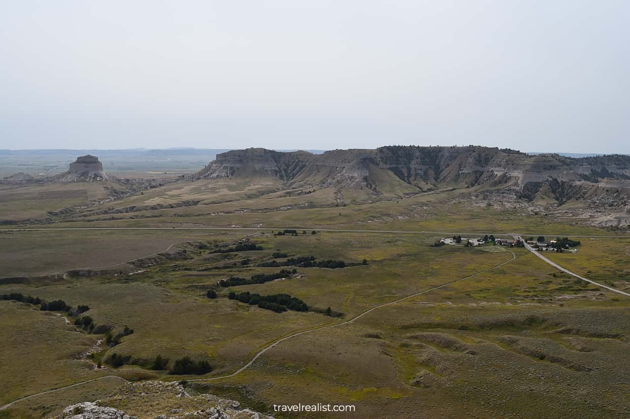 Views from top of Scotts Bluff National Monument in Nebraska, US