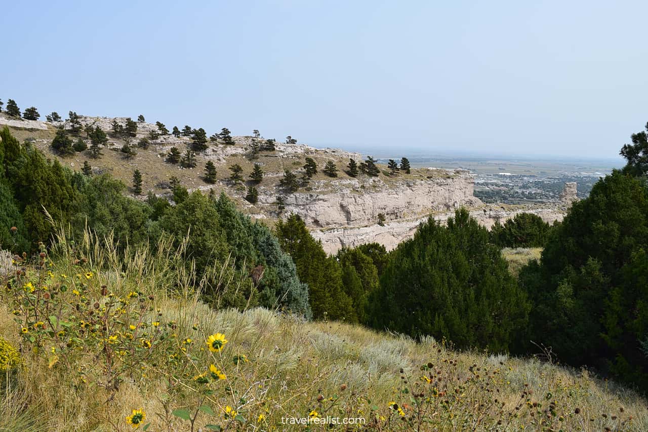 Views from South Overlook at Scotts Bluff National Monument in Nebraska, US