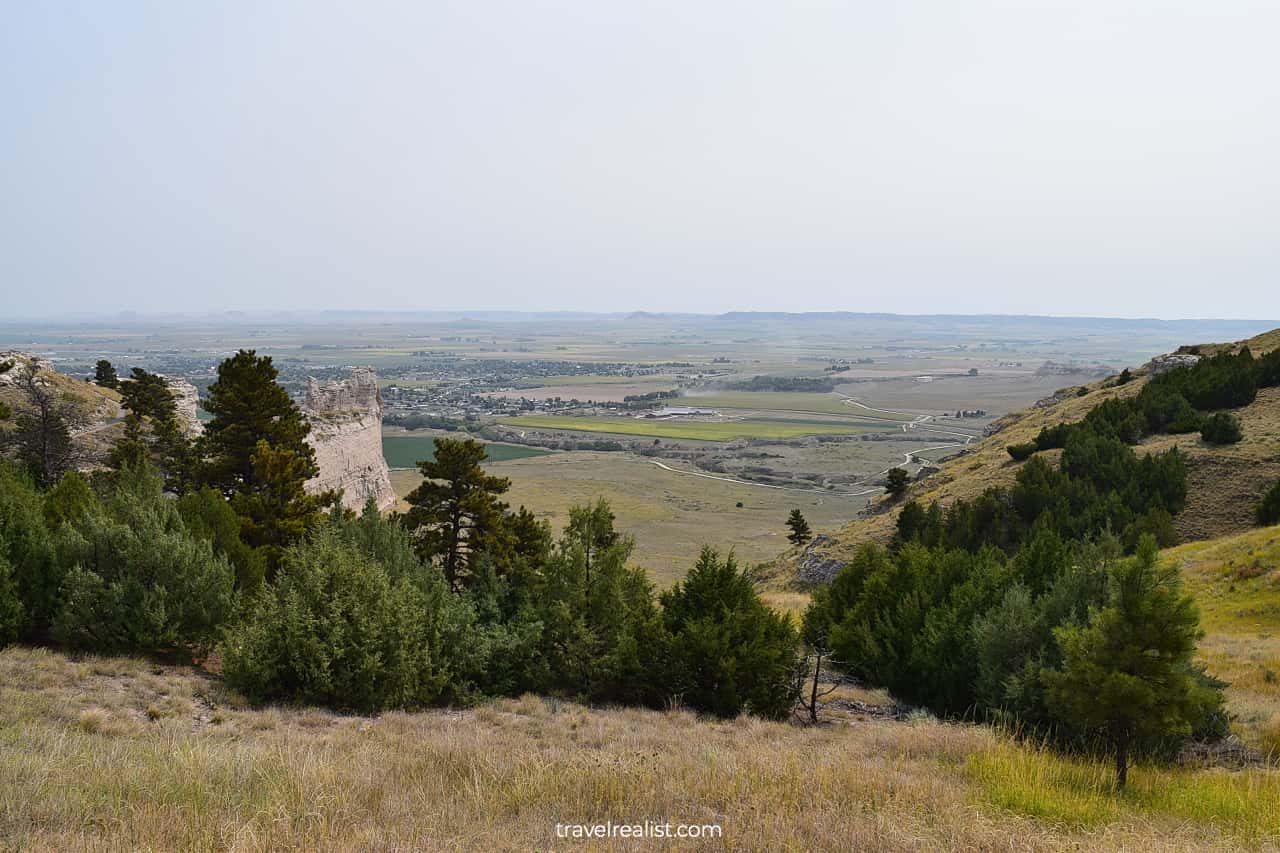 Views from South Overlook at Scotts Bluff National Monument in Nebraska, US