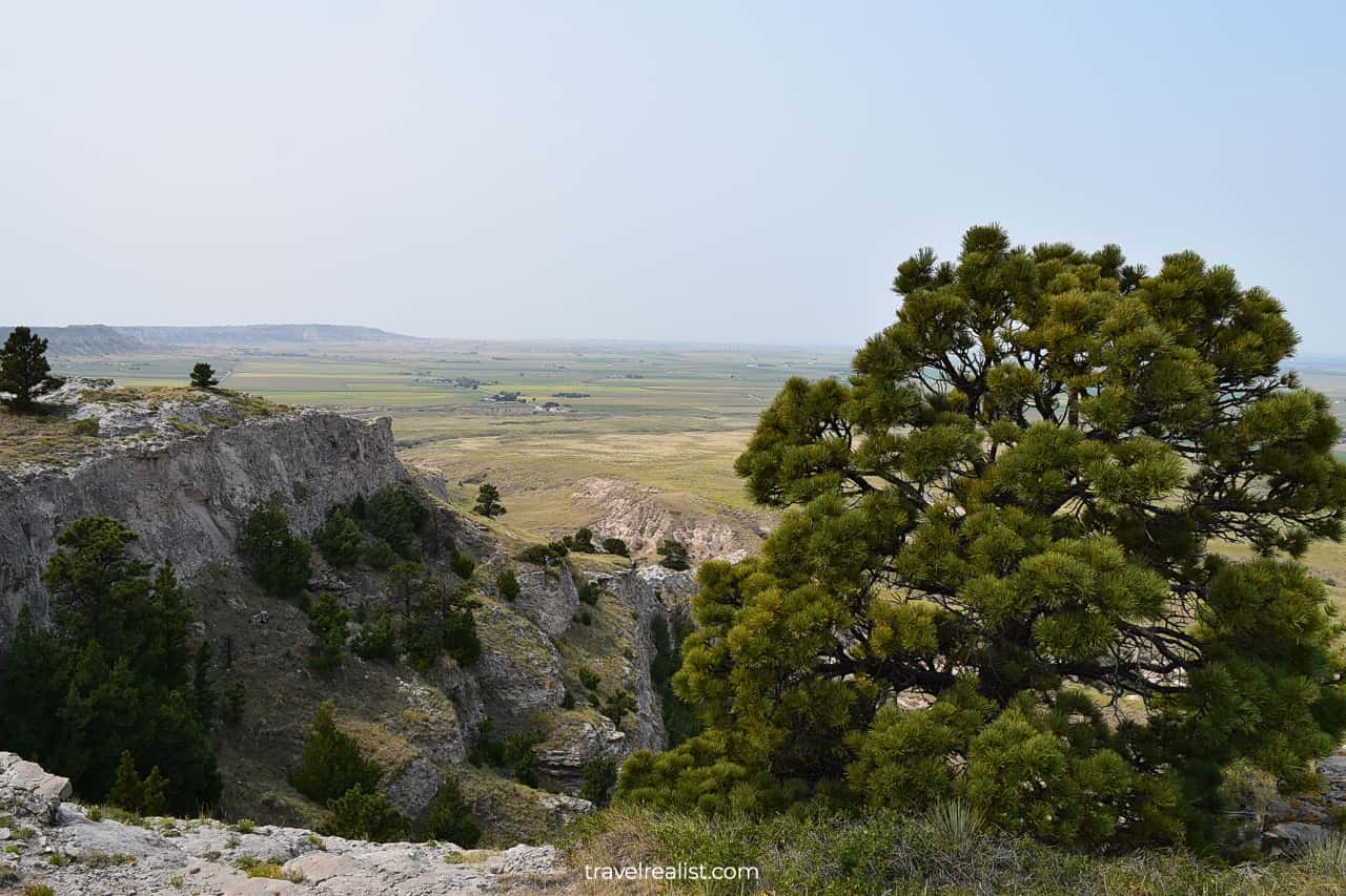 Views from North Overlook at Scotts Bluff National Monument in Nebraska, US
