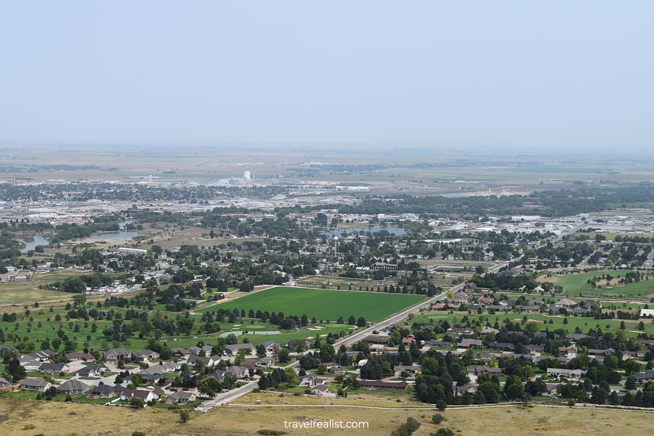 Views of Scottsbluff, NE from North Overlook at Scotts Bluff National Monument in Nebraska, US