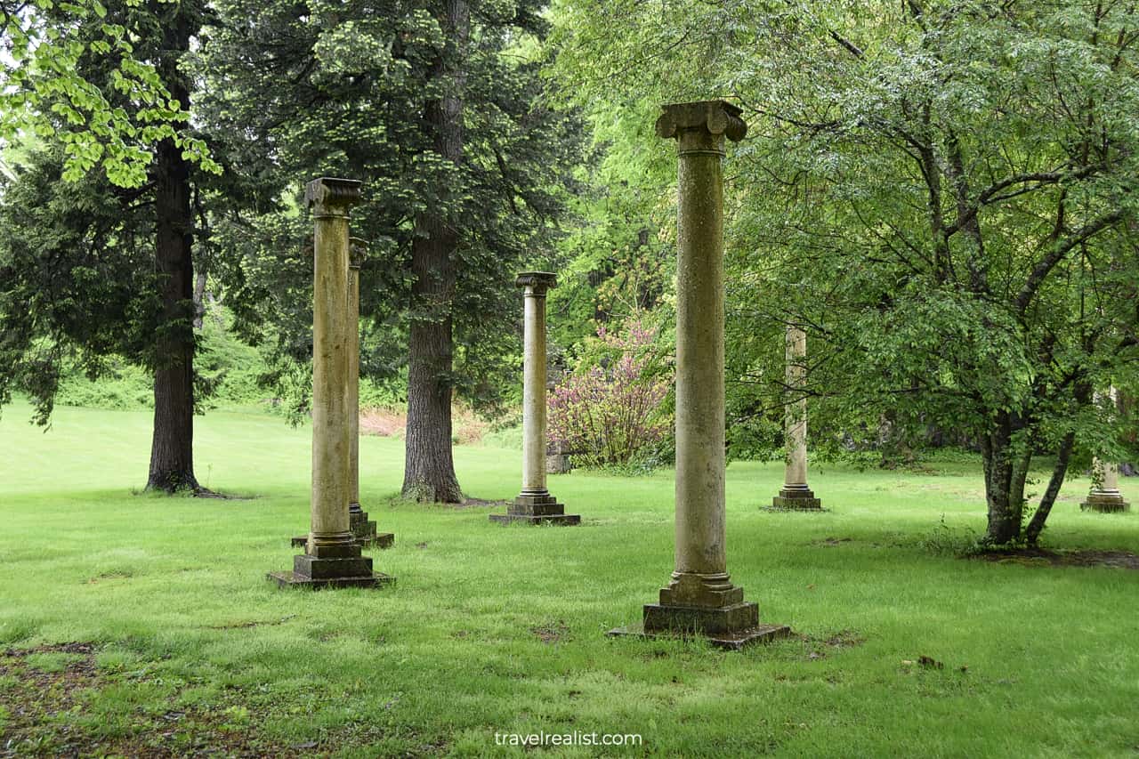 Columns near Ringwood Manor in Ringwood State Park, New Jersey, US