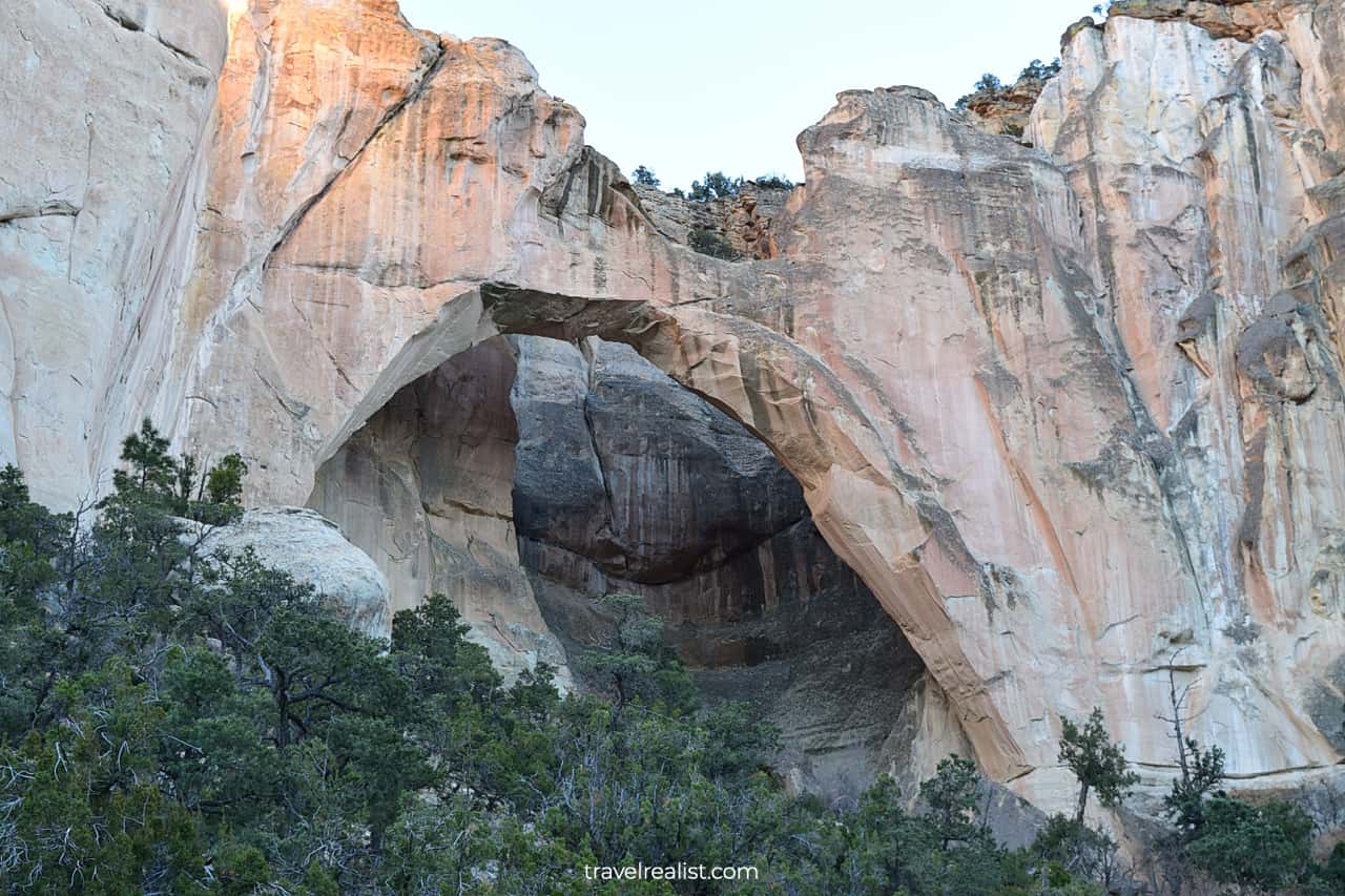 La Ventana Arch up-close in El Malpais National Monument, New Mexico, US