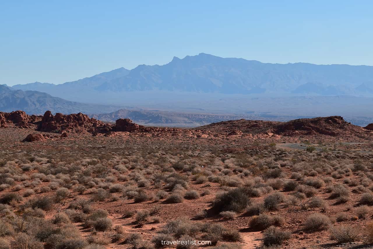Views of Lake Mead National Recreation Area from Valley of Fire State Park, Nevada, US