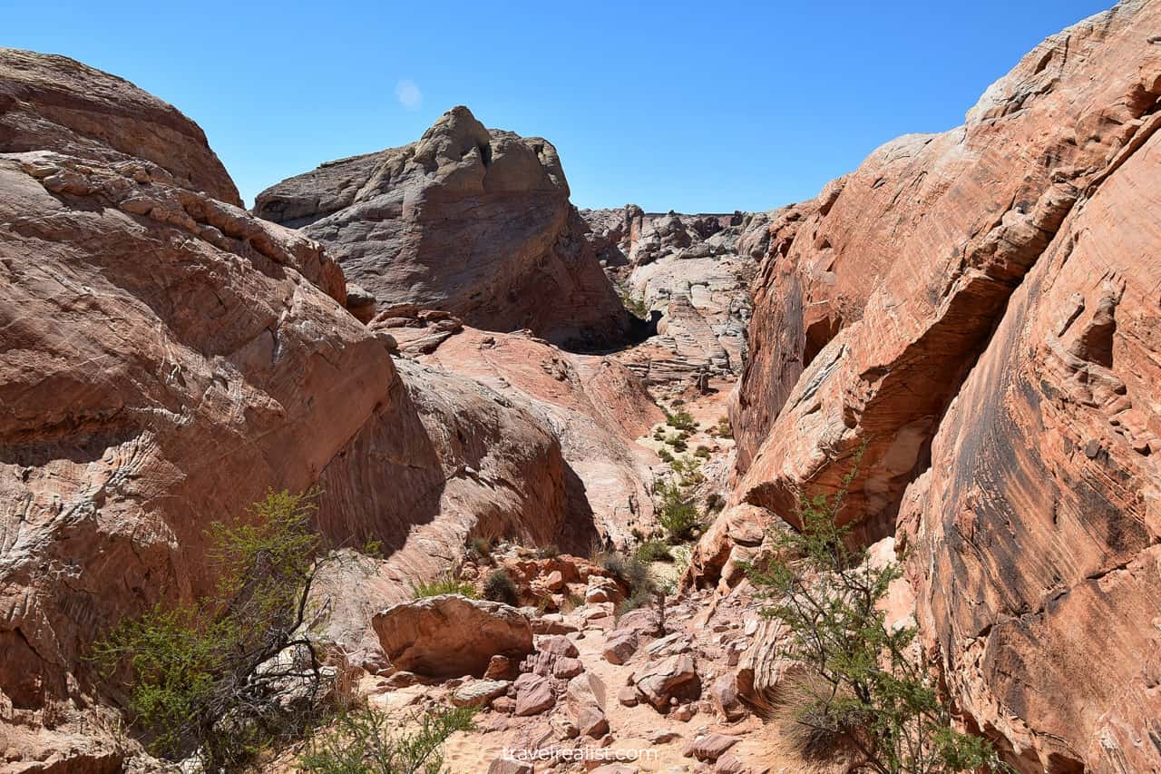 Prospect trail after ascend in Valley of Fire State Park, Nevada, US