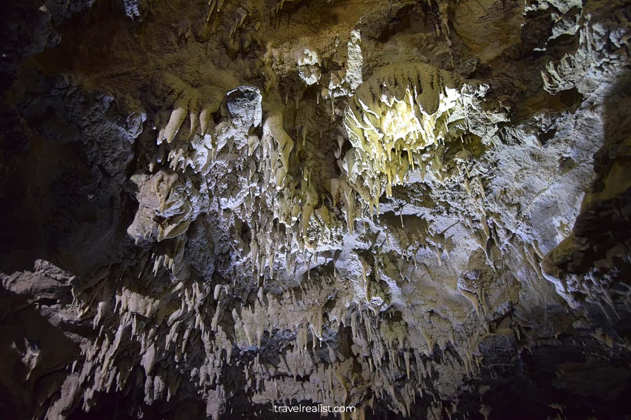 Stalactites formations in Oregon Caves National Monument, Oregon, US