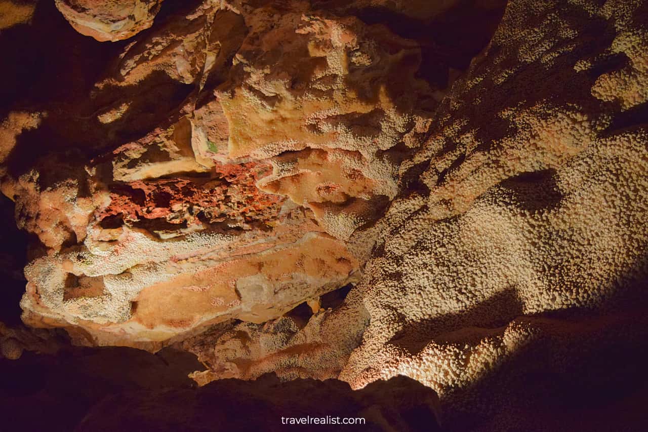 Crystals in Jewel Cave National Monument, the best place to visit in Black Hills, South Dakota, US