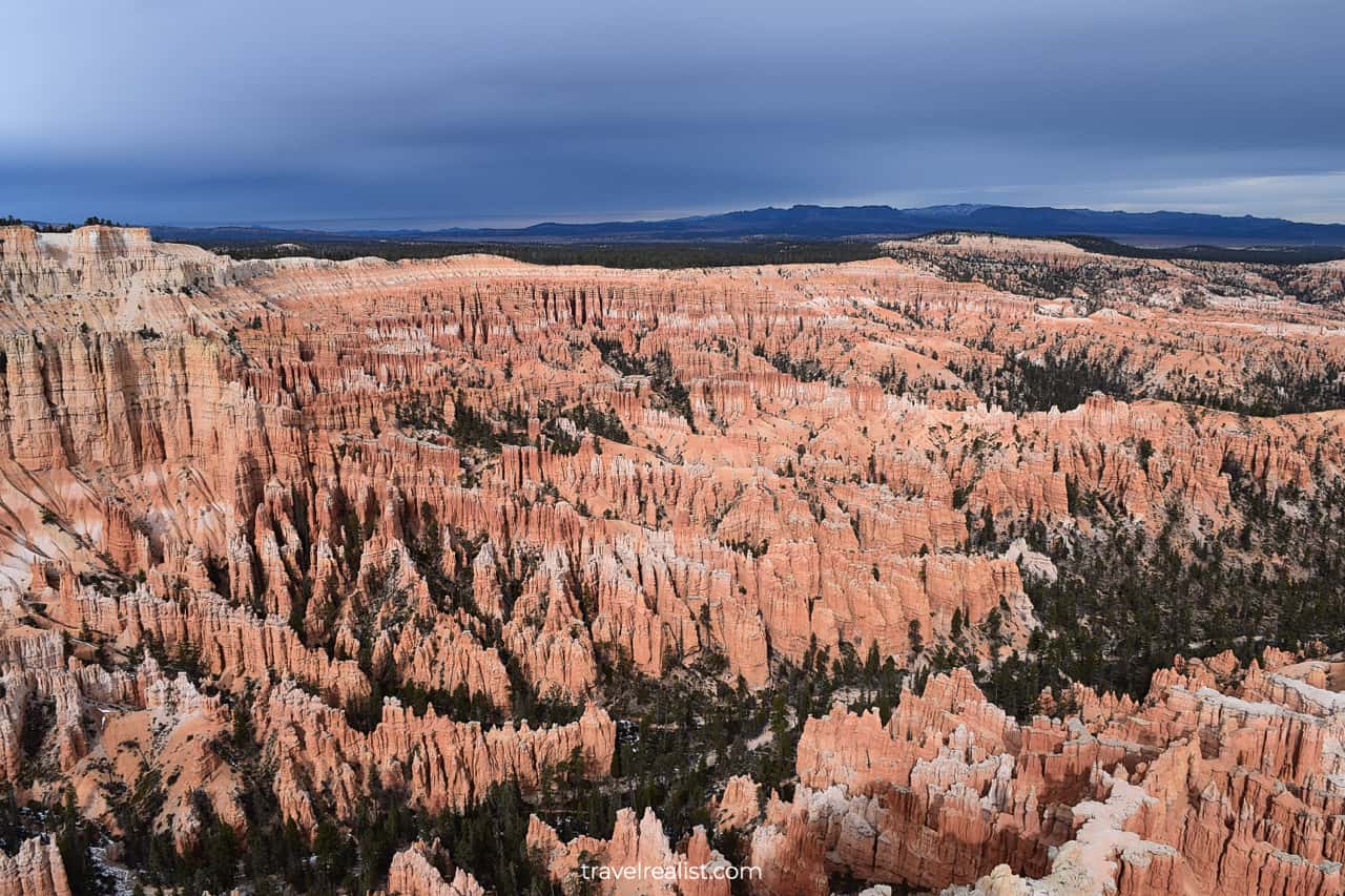 Hoodoos formations in amphitheater of Bryce Point in Bryce Canyon National Park, Utah, US