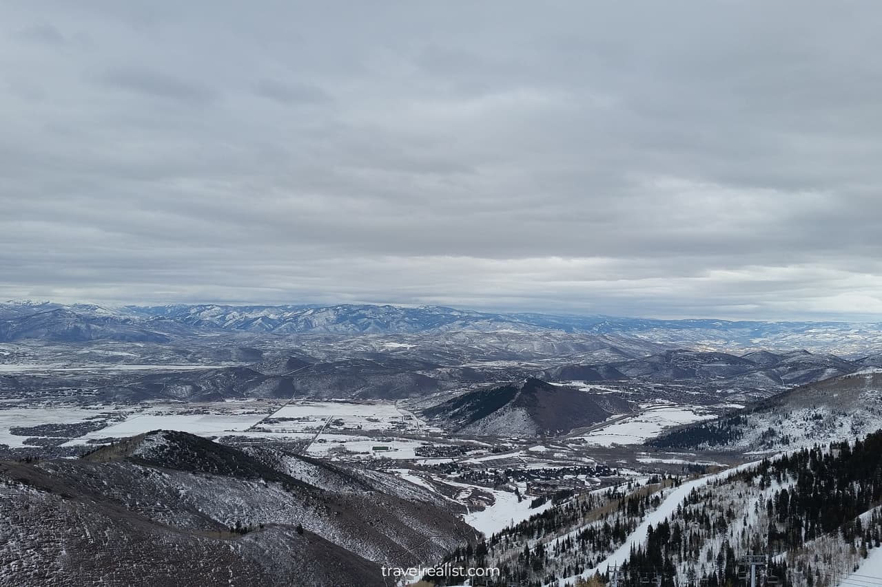Park City Slopes and Mountain panorama in Park City, Utah, US